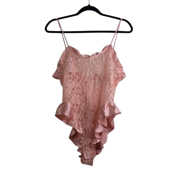 Victoria's Secret Vintage Gold Label Coral Pink Medium Teddy Lingerie Bodysuit - Picture 7 of 16